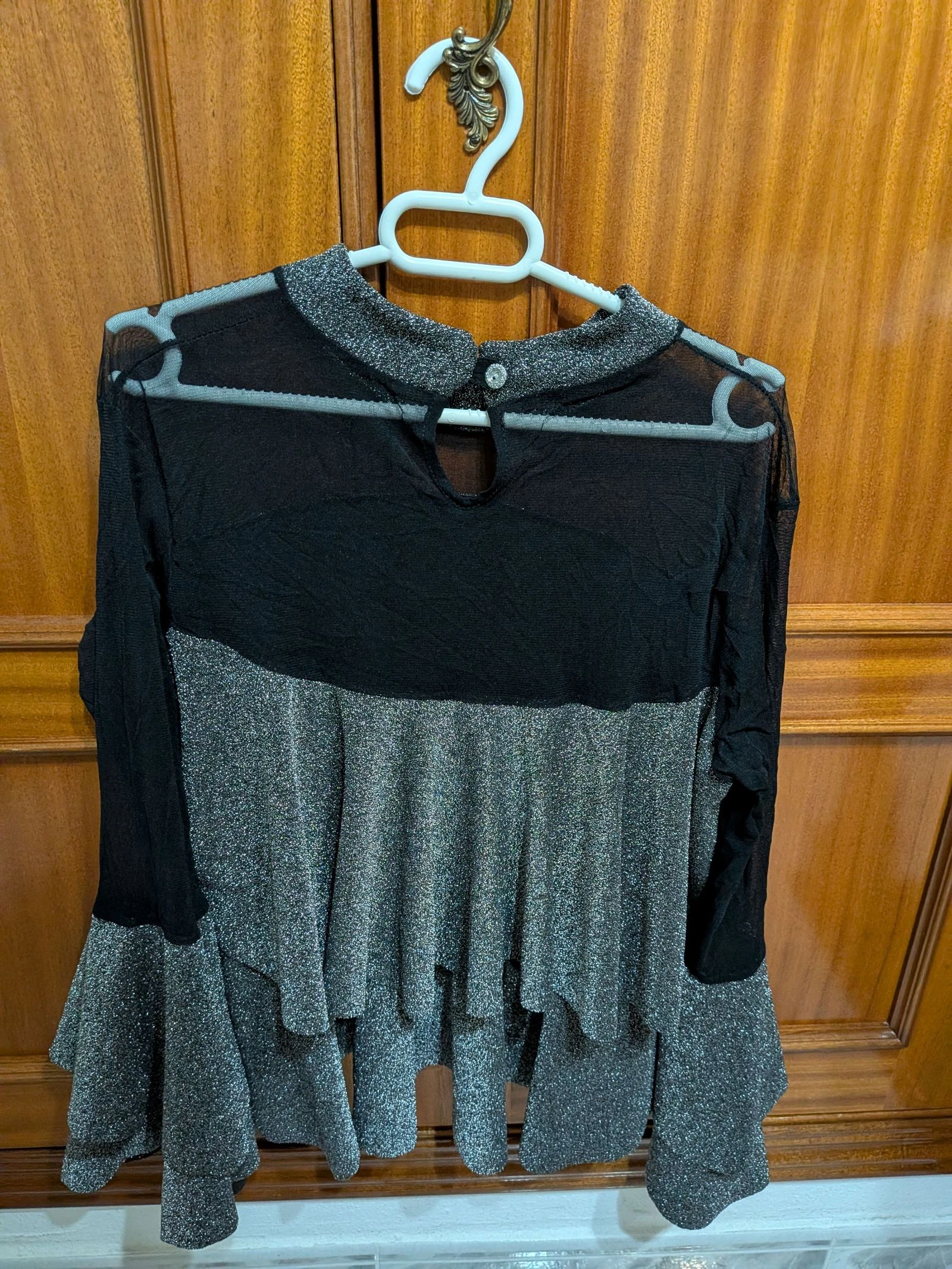 Glanzende blouse met ruches – photo 7